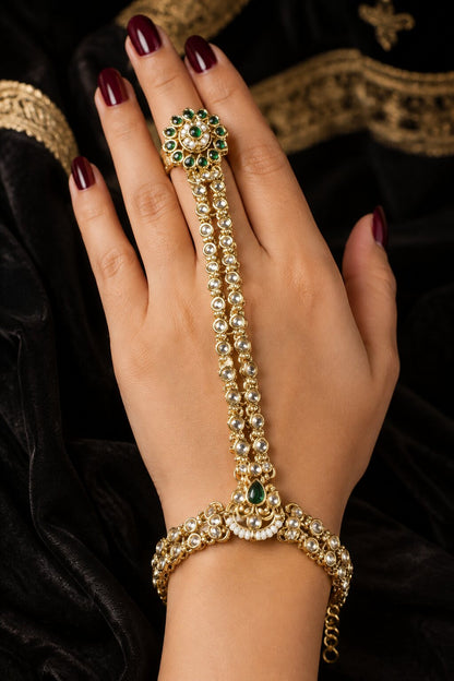 Zarqa Emerald Kundan Hathphool 4