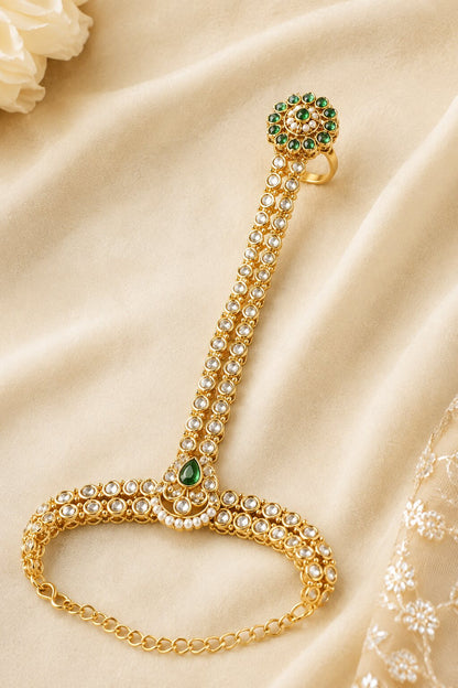 Zarqa Emerald Kundan Hathphool 6