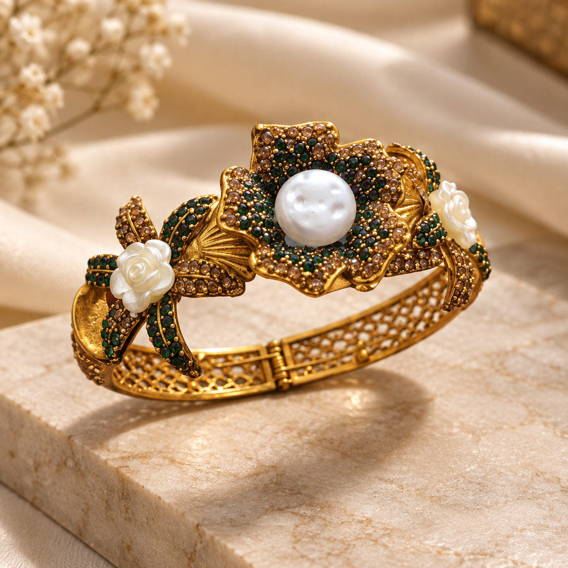 Gulrukh Floral Statement Bangle