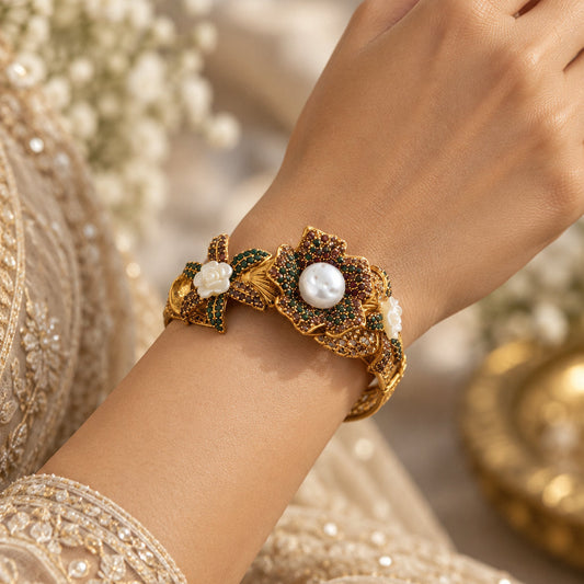 Gulrukh Floral Statement Bangle
