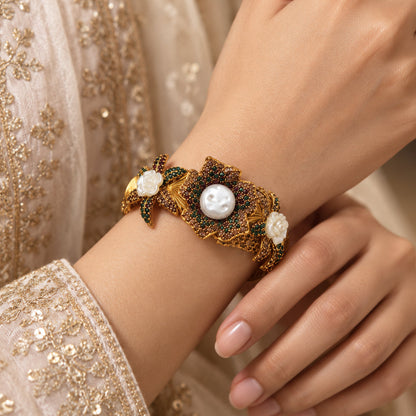Gulrukh Floral Statement Bangle