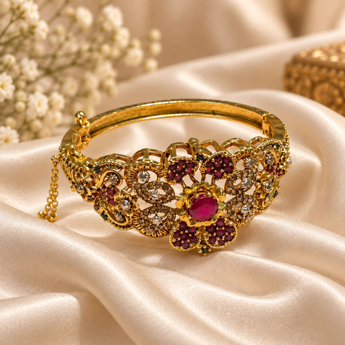 Mahira Filigree Gemstone Bangle