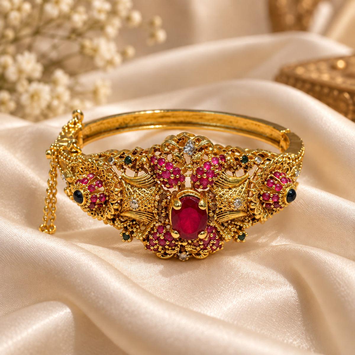 Mehru Filigree Gemstone Bangle