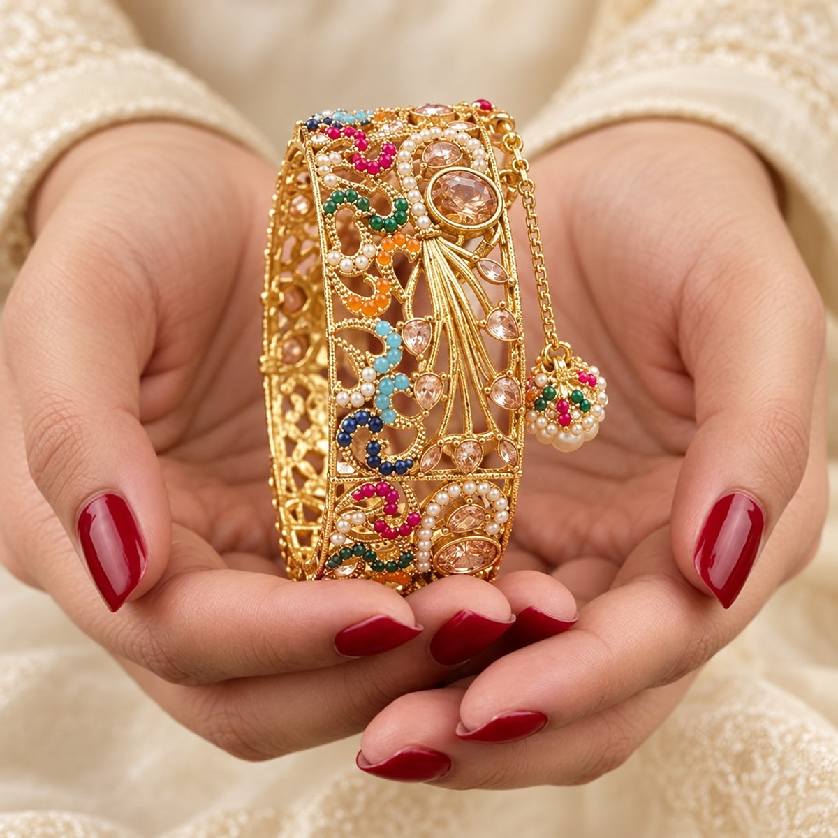 Noor-e-Kangan Multicolour Filigree Bangles (Pair)