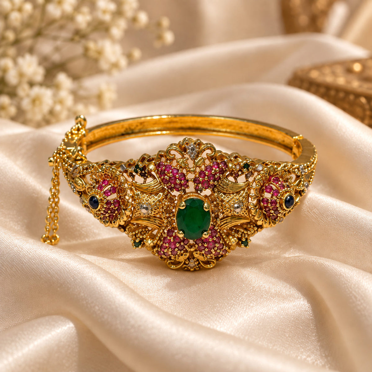 Mirha Filigree Gemstone Bangle