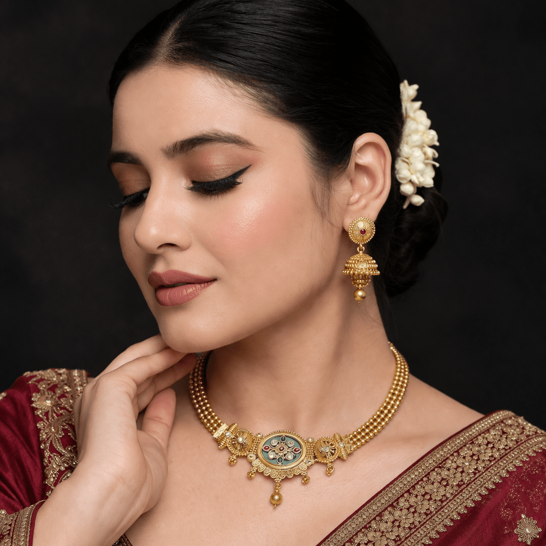 Royal Meenakari Heritage Necklace Set - Riwaaj