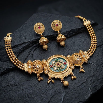 Royal Meenakari Heritage Necklace Set - Riwaaj