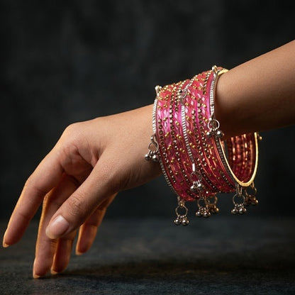 Kashmiri Ghungroo & Pink Glass Chooriyan - Riwaaj