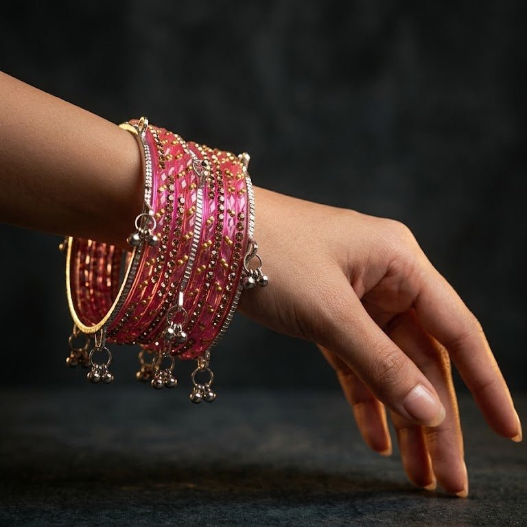 Kashmiri Ghungroo & Pink Glass Chooriyan - Riwaaj