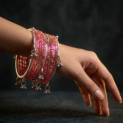 Kashmiri Ghungroo & Pink Glass Chooriyan - Riwaaj