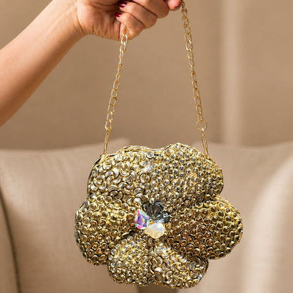 Whispering Crystals – Bridal Evening Bag with Chain