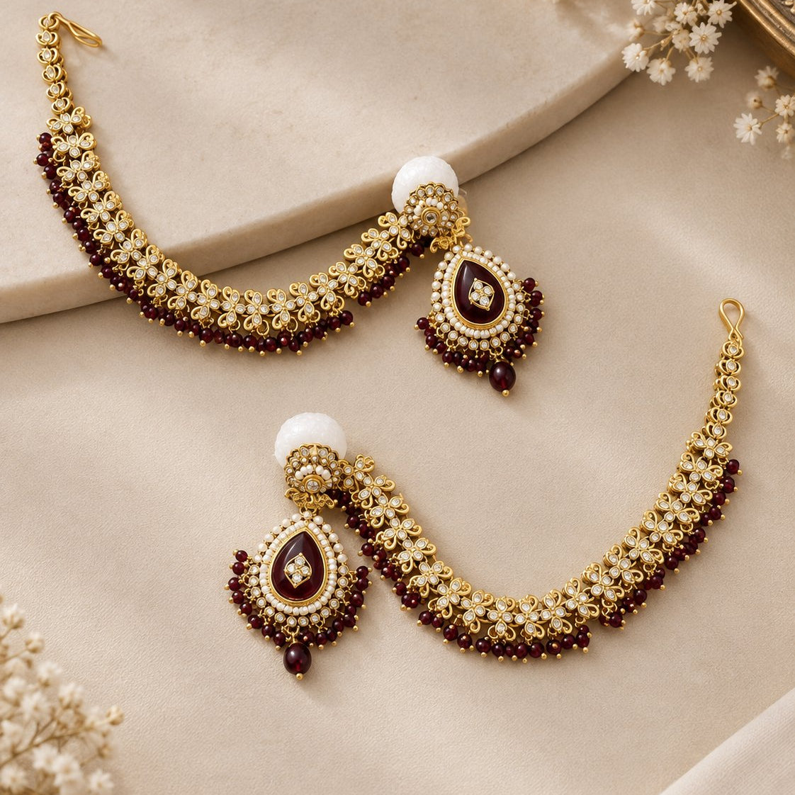 Sahara Floral 22K Gold-Plated Chandelier Earrings