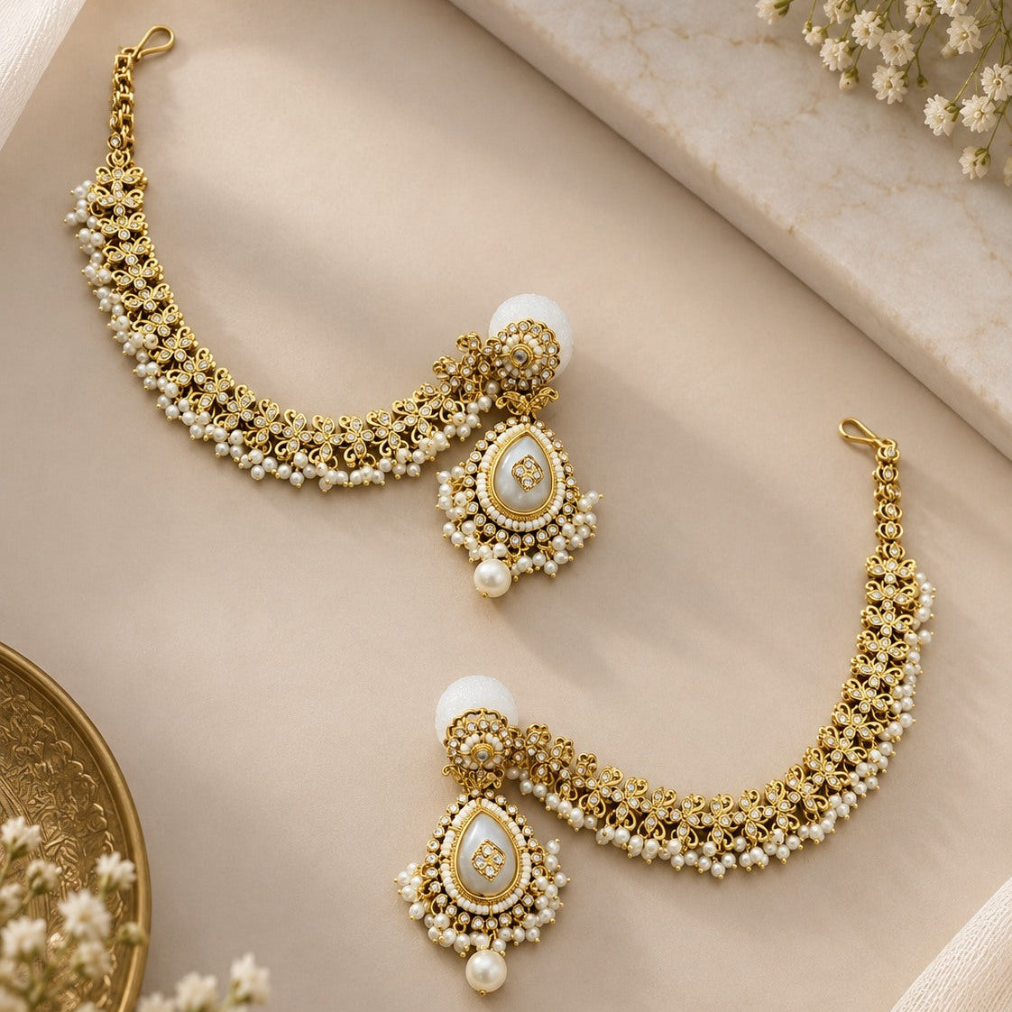 Sahara Floral 22K Gold-Plated Chandelier Earrings
