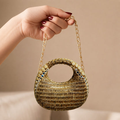 The Prism Minaüdière – Bridal Evening Bag with Chain
