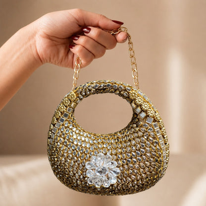 The Prism Minaüdière – Bridal Evening Bag with Chain