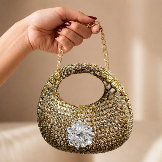 The Prism Minaüdière – Bridal Evening Bag with Chain