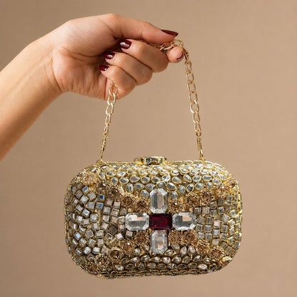 Byzantine Glow – Bridal Evening Bag with Chain