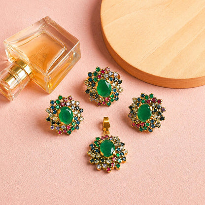 Mystic Glow Zircon Locket Set