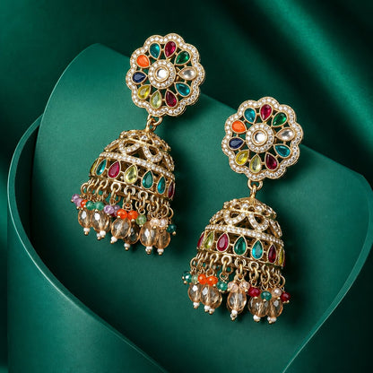 Naurang Multicolour Jhumka Earrings