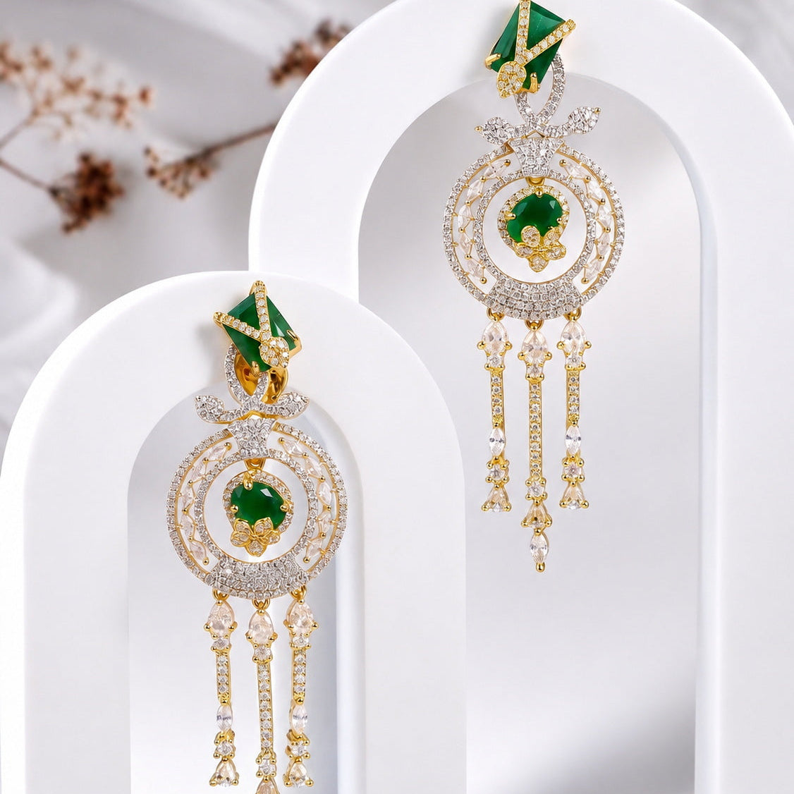 Crystal Dangle Statement Earrings