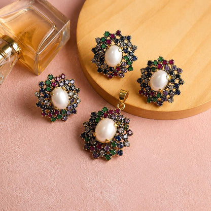 Mystic Glow Zircon Locket Set