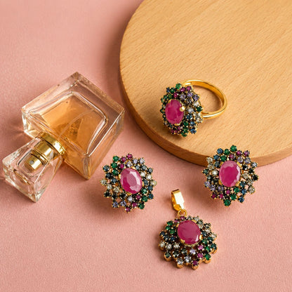 Mystic Glow Zircon Locket Set
