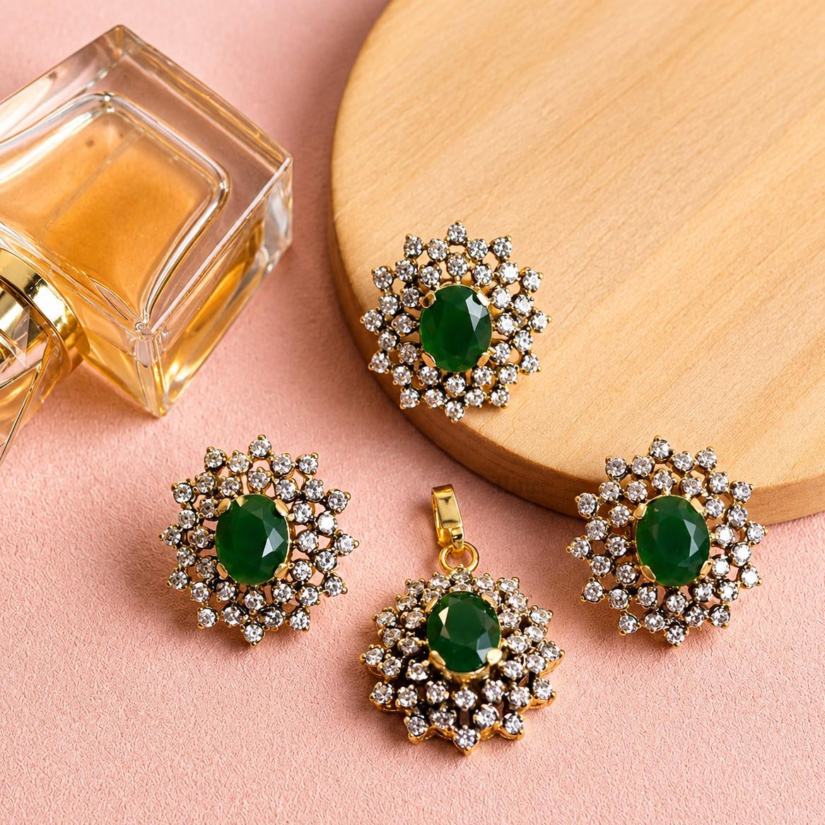 Mystic Glow Zircon Locket Set
