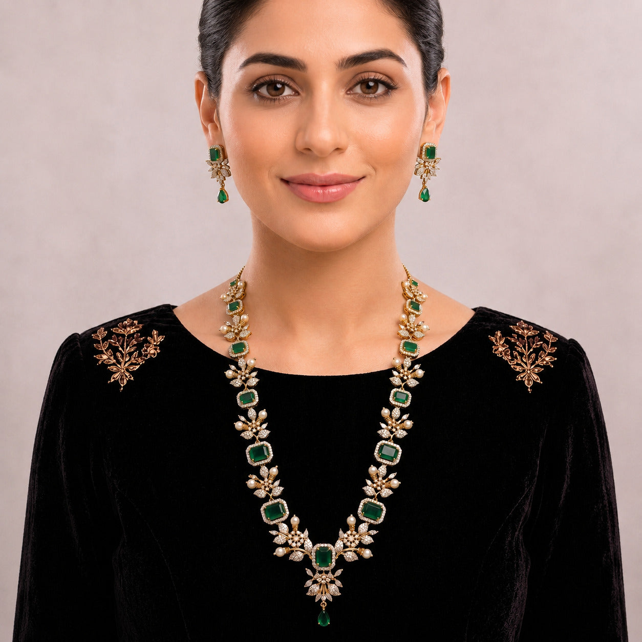 Floral Necklace & Earrings Set