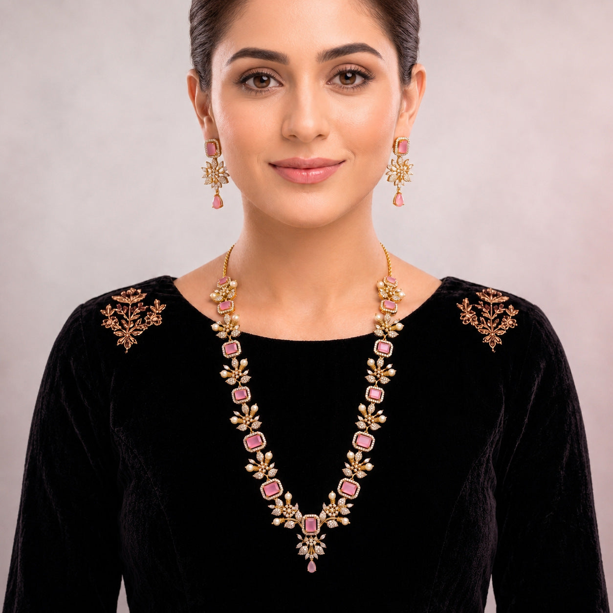 Floral Necklace & Earrings Set