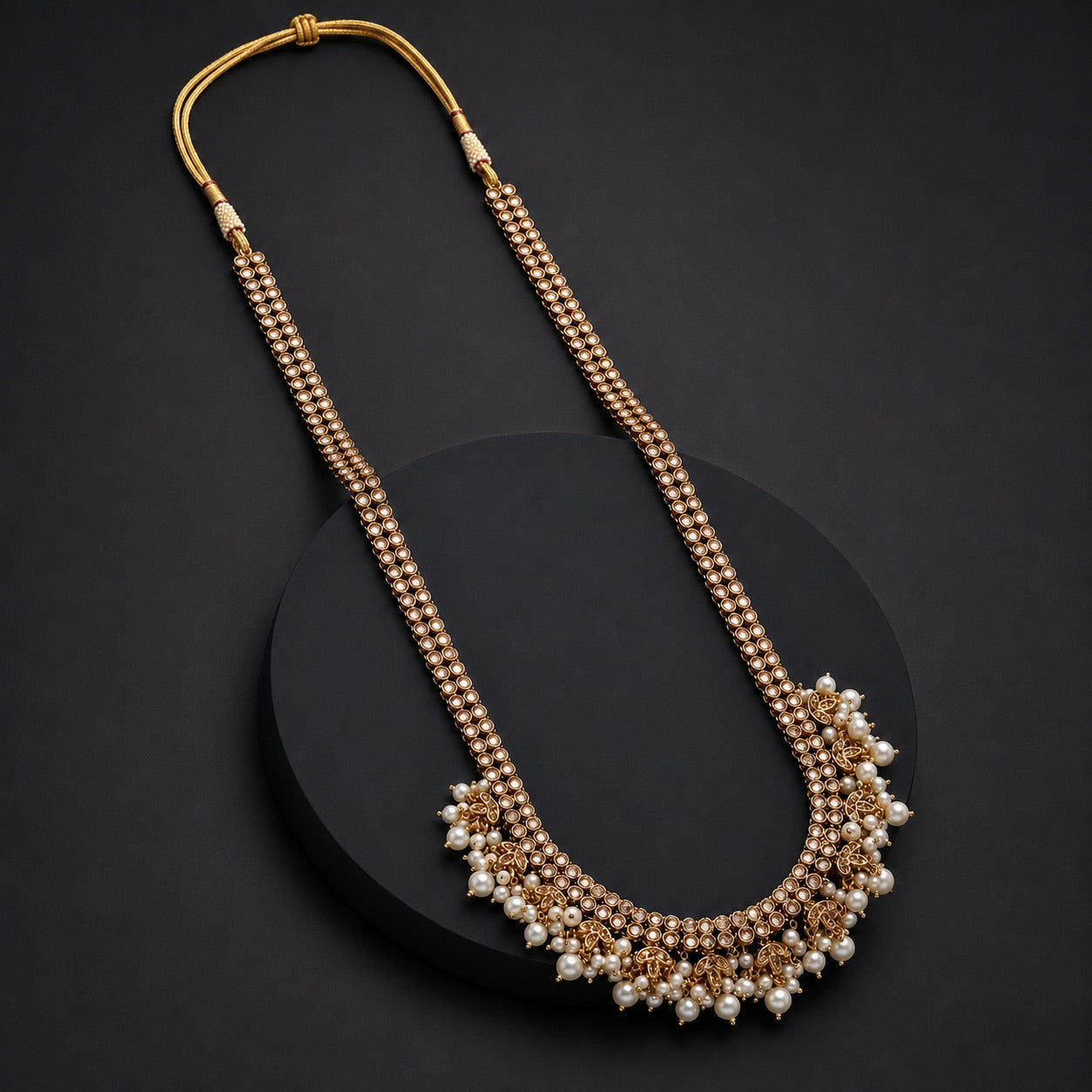 Antique Gold Pearl Rani Haar Necklace