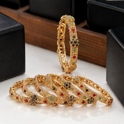 Shaan Multicolour Filigree Seven-Piece Bangle Set