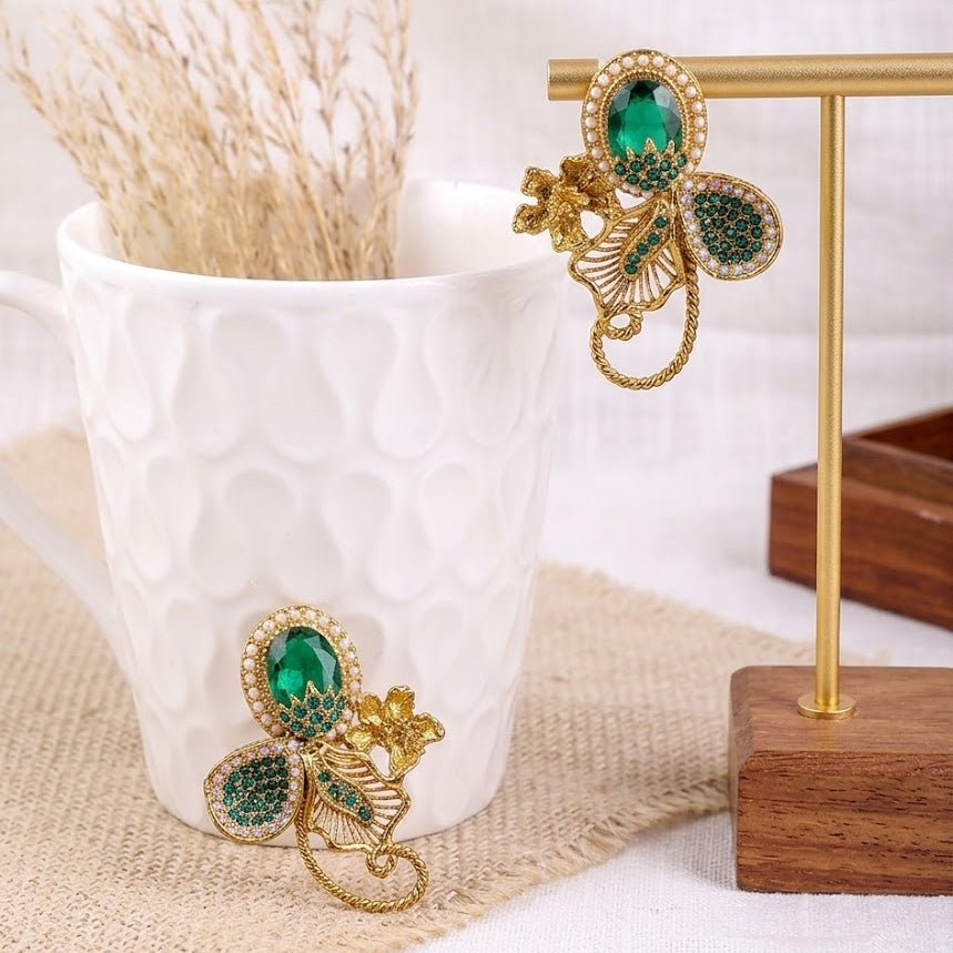 Azure Garden Pearl Studs - Riwaaj