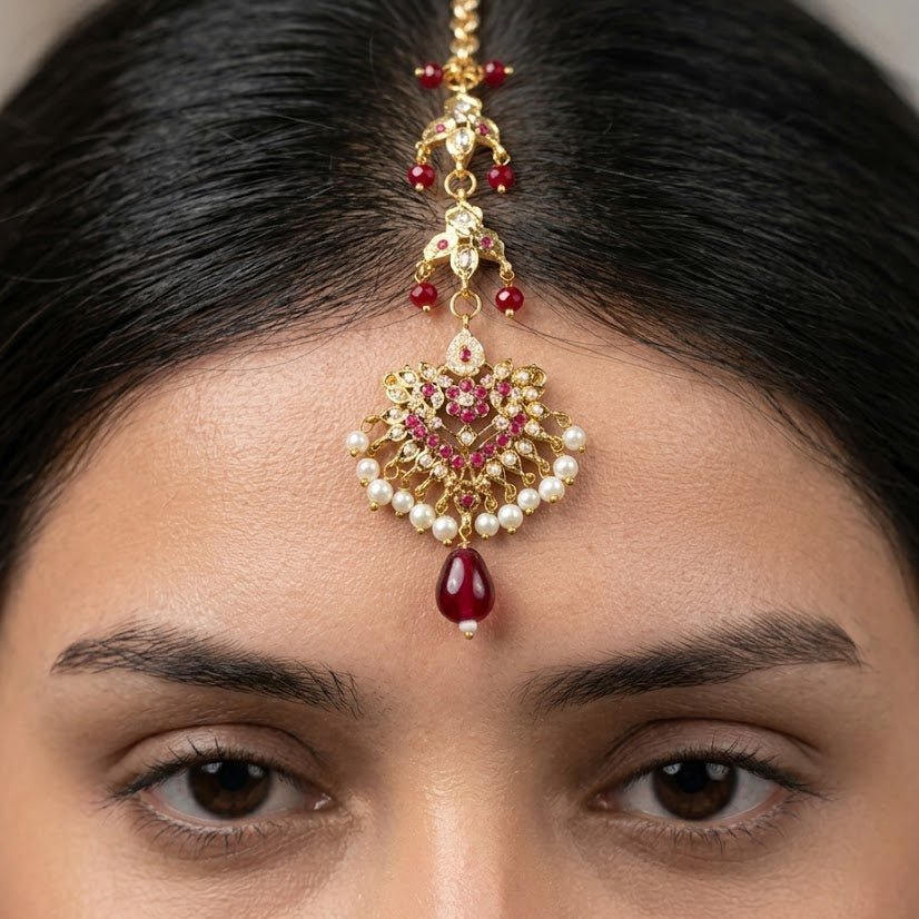 The Mehr Gul Sahara Earrings With Tika - Riwaaj