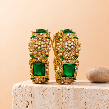 Afsana Rectangular Stone Bangles (Pair)