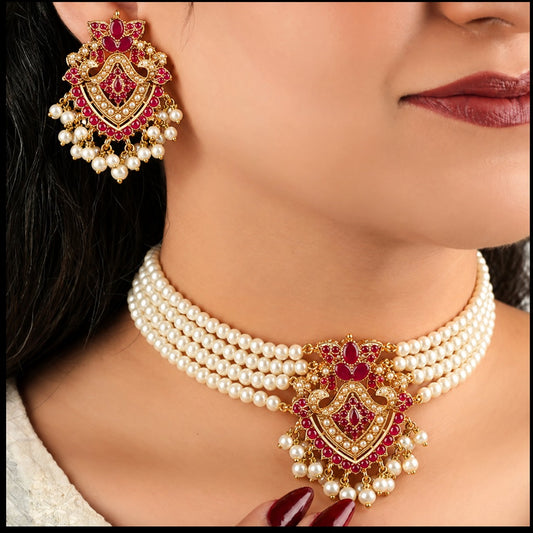 Twisted Naurattan Chokker Set