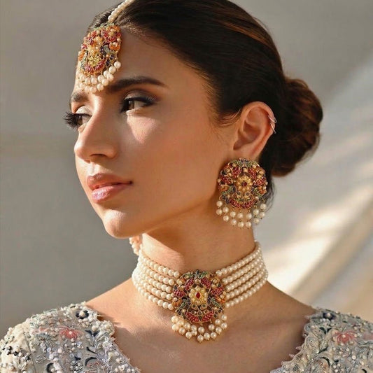 Rangrez Pearl Choker Set - Riwaaj