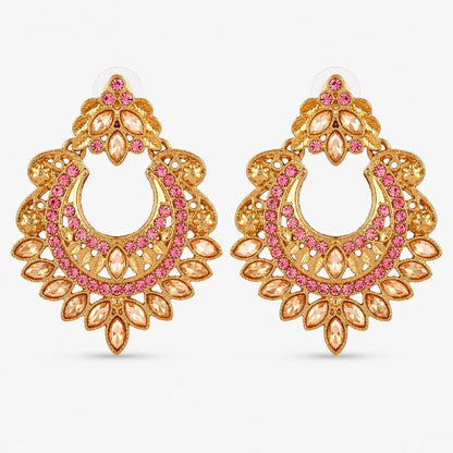 Gold And Silver Crescent Moon Drop Earrings