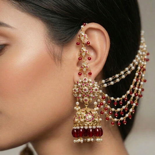 The Mehr Gul Sahara Earrings With Tika - Riwaaj