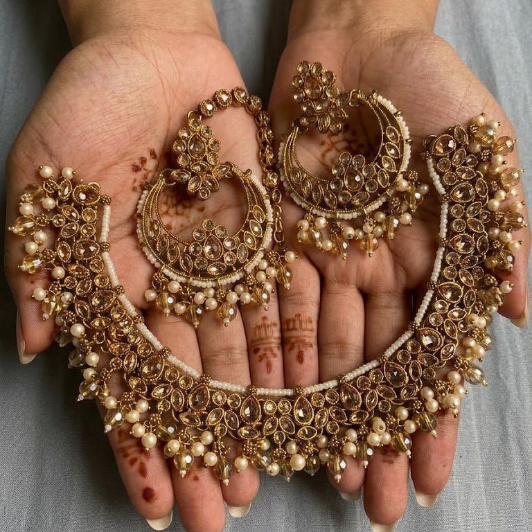 ELZARA EARRING AND TEEKA SET - Riwaaj