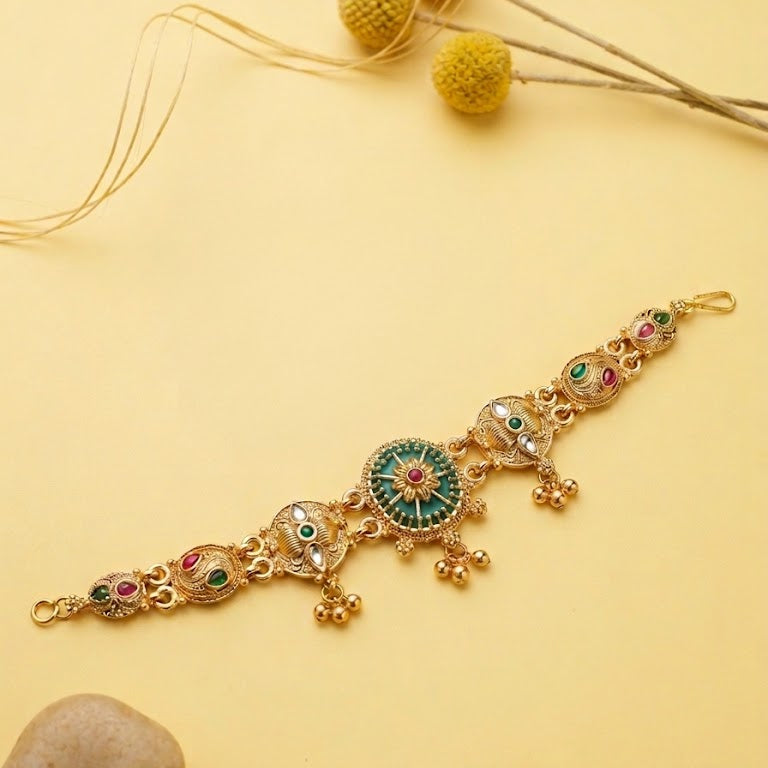 Zara Gold Chain Bracelet – 22K Handmade Adjustable Indian Bracelet