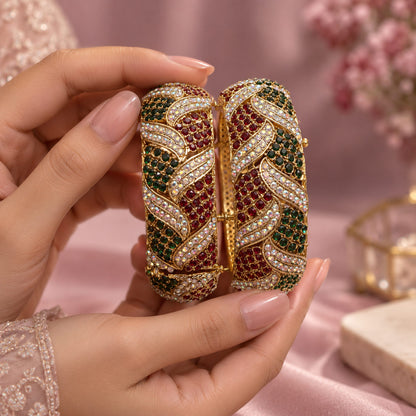 Lehra Leaf Motif Bangles (Pair)