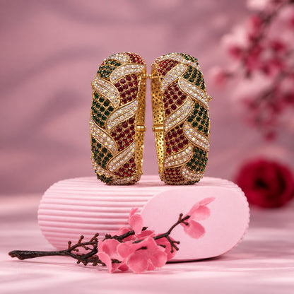 Lehra Leaf Motif Bangles (Pair)