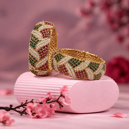 Lehra Leaf Motif Bangles (Pair)