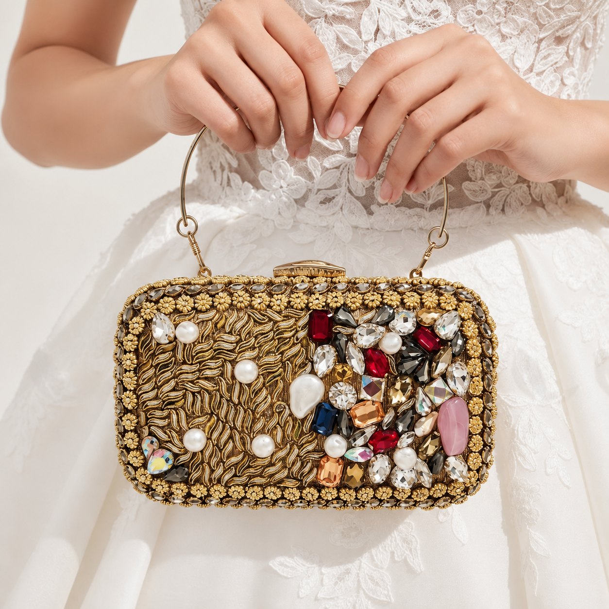The Mosaic Majesty Bridal Evening Bag with handle