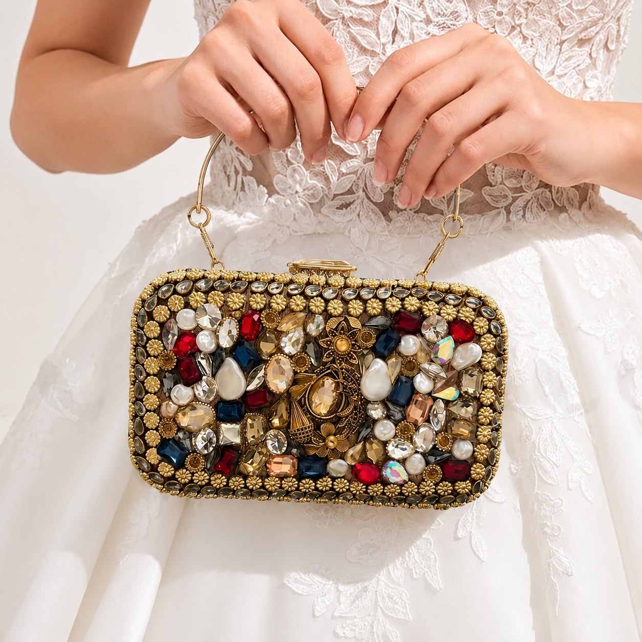 The Mosaic Majesty Bridal Evening Bag with handle