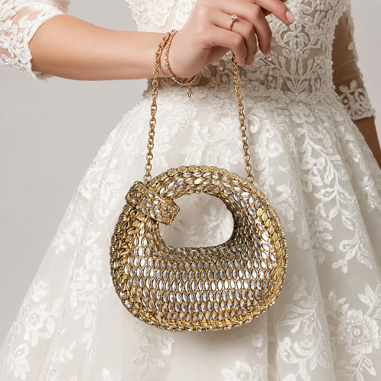 Abstract Opulence Clutch – Antique Handcrafted Evening Bag