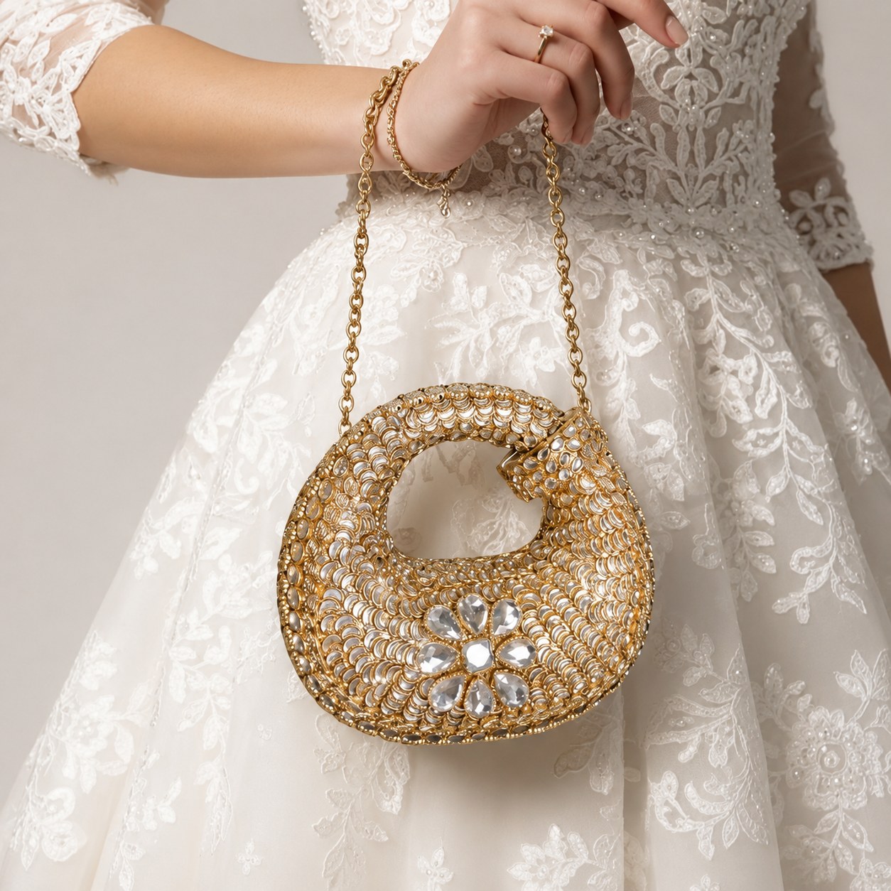 Abstract Opulence Clutch – Antique Handcrafted Evening Bag
