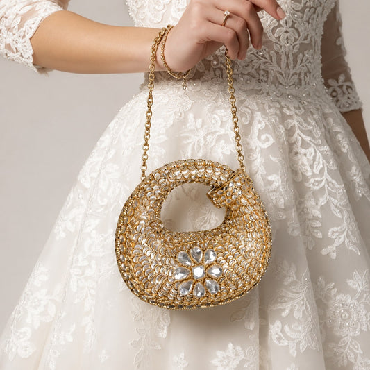 Abstract Opulence Clutch – Antique Handcrafted Evening Bag