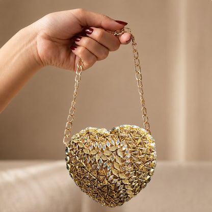 Enchanted Blossom – Bridal Evening Bag with Chain