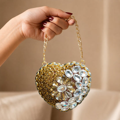 Enchanted Blossom – Bridal Evening Bag with Chain